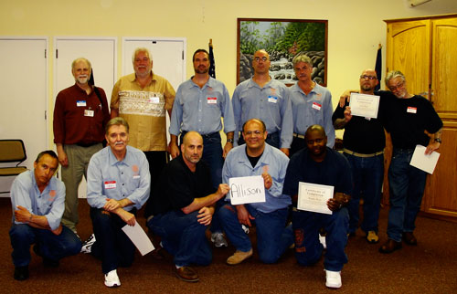 The first graduates from the Oregon Prison Project’s year-long program at Oregon State Penitentiary, July 2011.