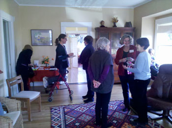Members of the newly-opened Pine Street Sangha catch up and get to know each other.