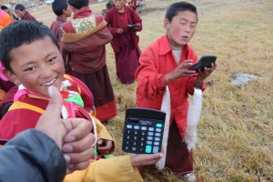 A gift of calculators brings happiness to the students