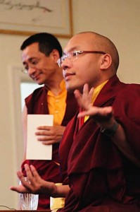 Dzoghen Ponlop Rincpoche, left, with the 17th Karmapa during the latter’s May, 2008 Seattle visit