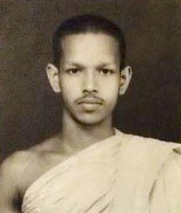 A 20-year-old Pangnananda, after receiving his higher ordination in 1974