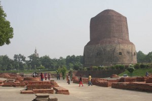 The great stupa at Sarnath, where the Buddha first taught after his awakening.