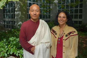 Anam Thubten with event organizer Phyllis Moses