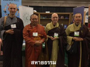 Ajhan Ritthi with monastics from the Dharma Realm Buddhist Universit y in California