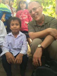 Jon Prescott at a rural school in Vietnam supported by The Loving Work Foundation.