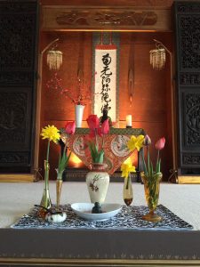 The Hanamatsuri Shrine, at the head of the practice hall.