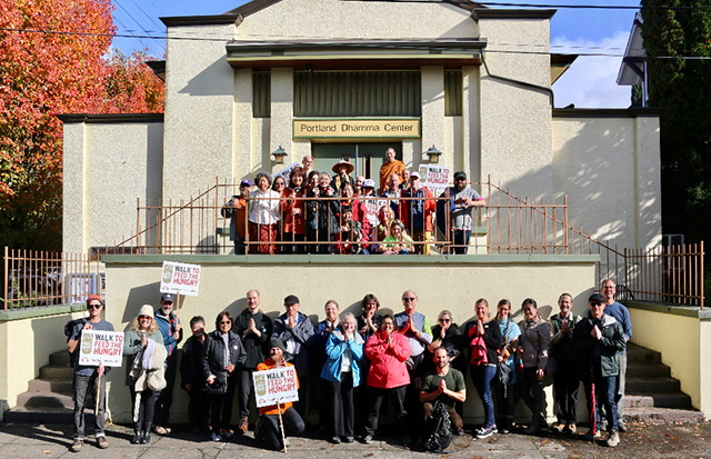 Community members have participated in a Walk to Feed the Hungry, with Ajahn Sudanto