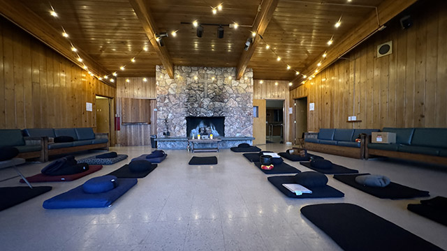 The zendo for the fall sesshin at Indianola, a camp in Washington state