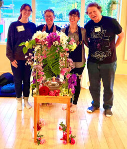 Celebrating the Buddha's birthday: Audrey Cronin, Laura Jomon Martin, Kassie Ko'Un Fisk, Gregg Parker