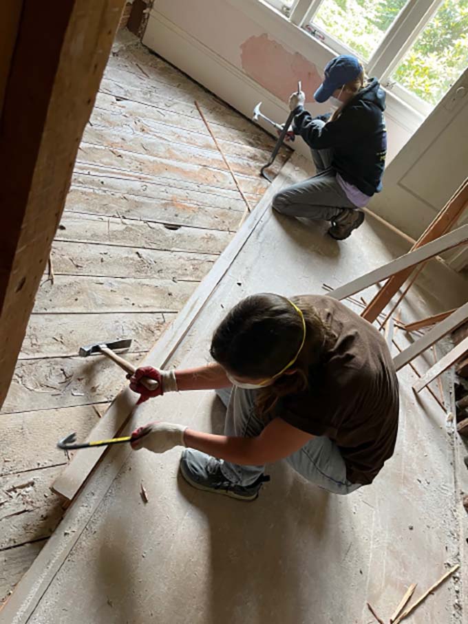 Demolition at the Mason Farm.