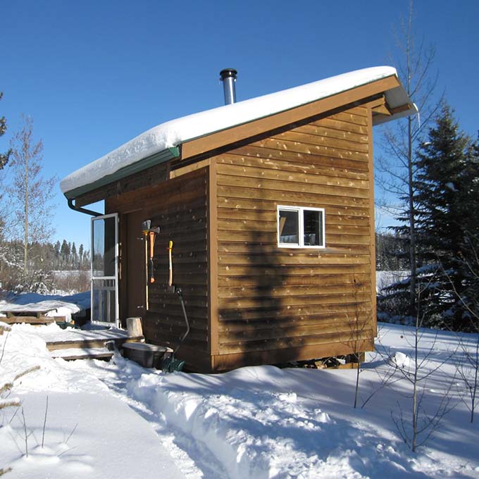 The forested area is to house eventually up to monks in individual huts like this, called kutis, where they can practice and study.