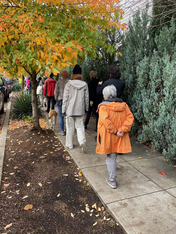 A contemplative fall moment at the Path to Plenty Walk.