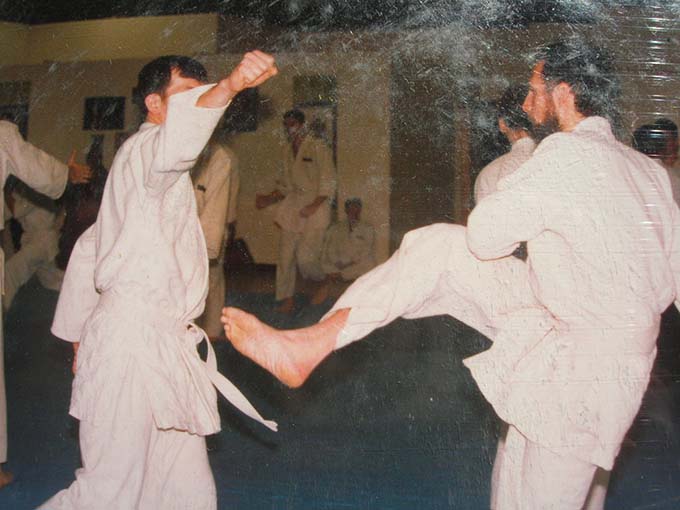 Joel  Levey engaged in aikido training at Fort  Devens.