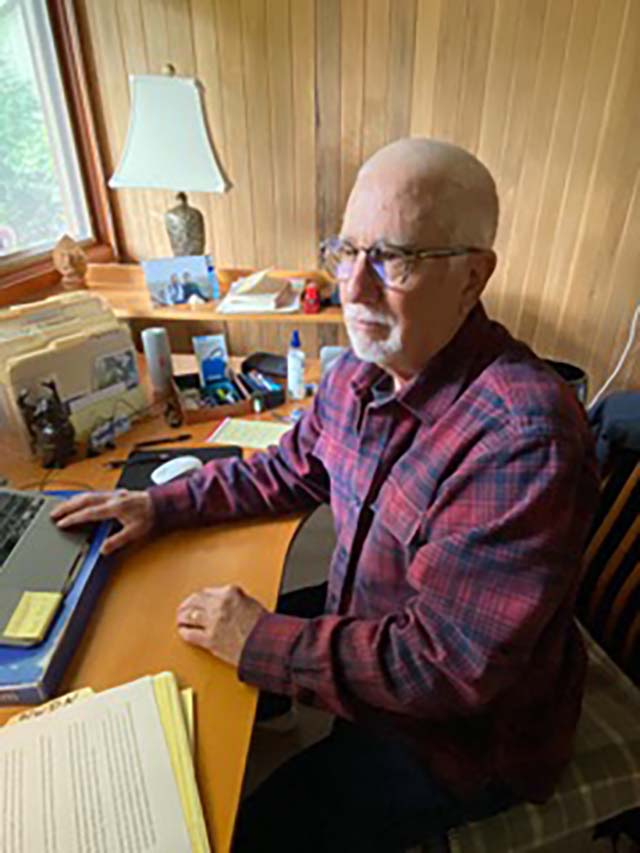 Katsuryu Bill Cooper at his desk