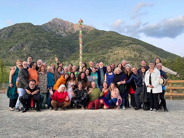 Taken two weeks before his passing, Qapel and Catherine Sensei (center) with students following a meditation retreat and Clear Sky’s 20th anniversary celebration