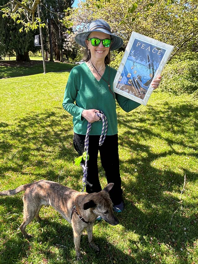 Cubba Reese and her dog MeiMei participated in the silent walk and was an organizer for the event