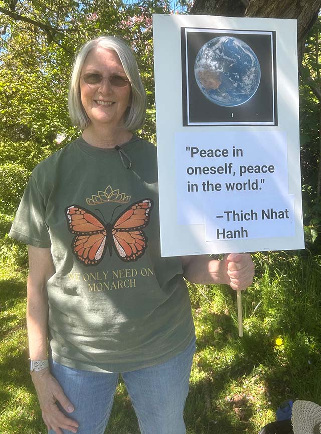 Char Erickson participated in the silent walk and was an organizer for the event