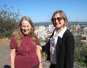 Lama Inge and Khadro at Pioneer Park, Spokane, Washington.