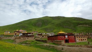 The buildings at Kilung Monastery spread across the nearby hills