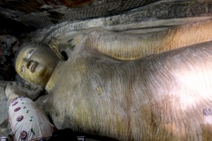 Sleeping Buddha in the Dhambulla Cave Temples in Dhambulla, Sri Lanka