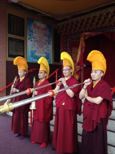 Resident monks at Thrangu Monastery Canada