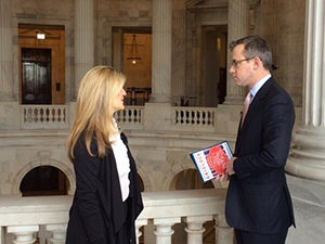 Bailey is interviewed by Jeff Zelney of ABC. (Note the “Easing Congressional Gridlock” pamphlet in his hand