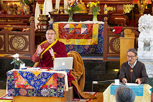 Khenpo-la’s teachings were translated by Rigdzin Tingkhye, owner of the Pema Karpo Tibetan store in the Greenwood area of north Seattle