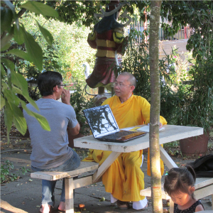 A donor speak with Ven. Trung
