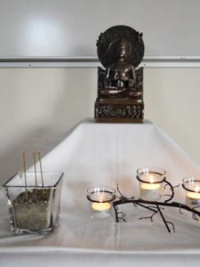 The altar at the Thursday evening Buddhist practice session at JBLM