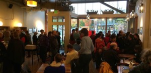 The Seattle opening of Amy Darling’s art at Miro Tea attracted nearly 100 people, despite the cold and wet