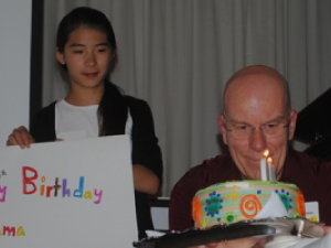 Lama Michael Conklin celebrating his 70th birthday.