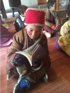 A student studying at the Kilung school.