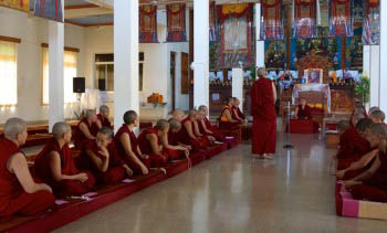 Much of the two weeks of exams was conducted in the presence of other monastics