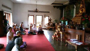 Meditating together, Taradhatu dancers in Bali