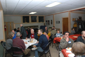 A 2013 potluck dinner at Dharma Rain. All (except for the children) were dialog participants, about half Buddhists and half Evangelical Christians