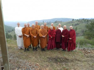 Monks and nuns visited to plant trees on the property in the spring of 2014