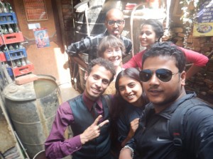 Healing Arts Nepal team takes an impromptu selfie. Front left to right, Ganesh Amgain, Manju Dulal, Binod Joshi, Susan Alotrico, Ram Pukar Mohara, and Sandhya Acharya