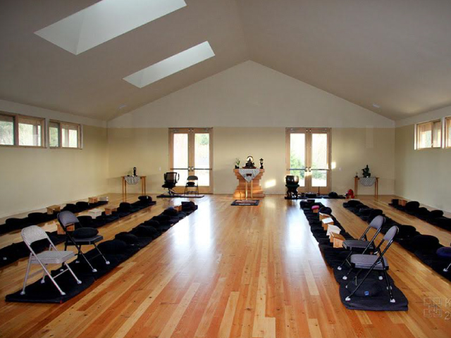 The spacious openness of the Sodo (meditation hall) at Dharma Rain Zen Center