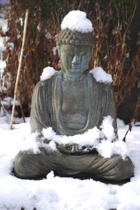 A snow Buddha.