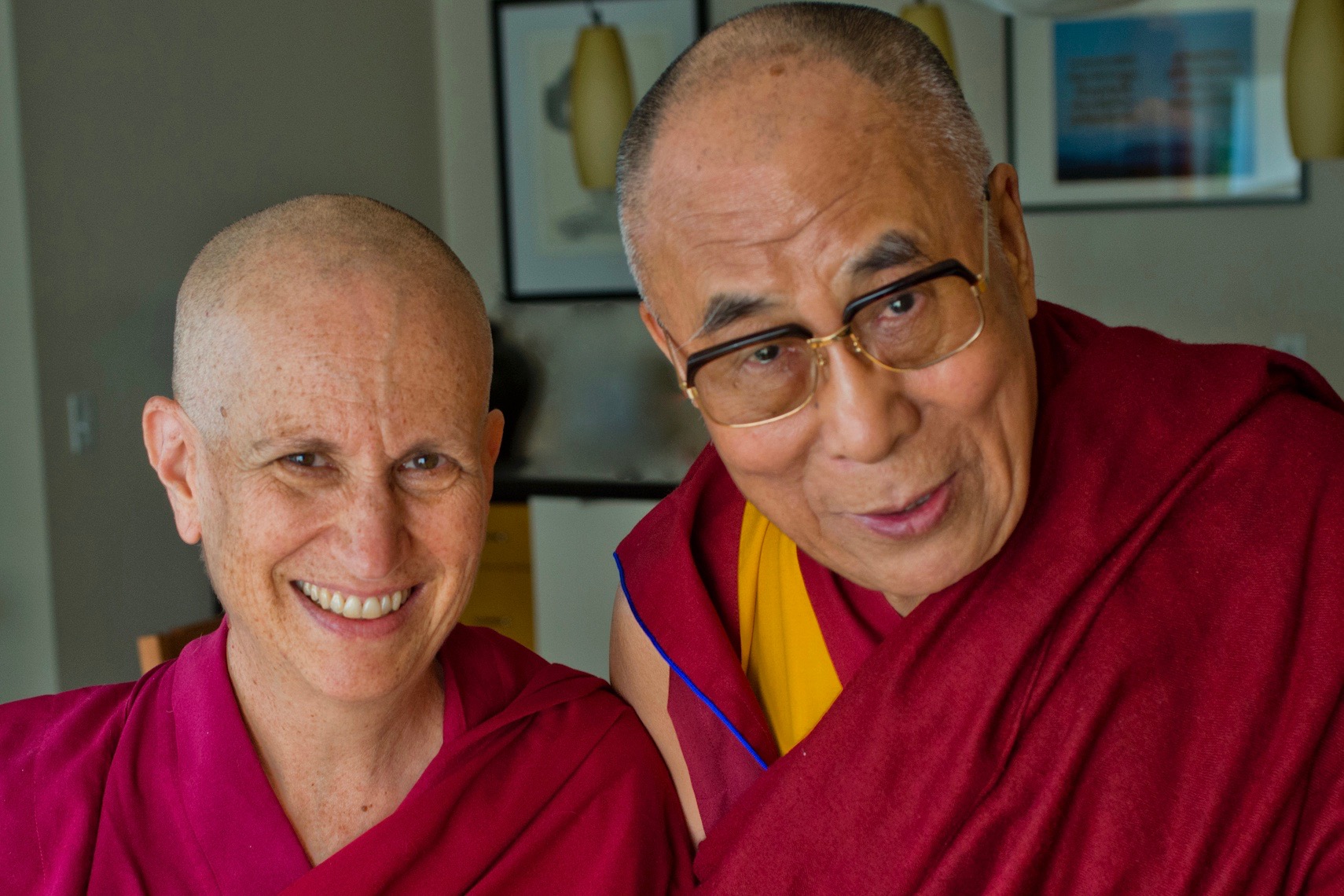 In 2013 His Holiness the Dalai Lama met in Portland with student and co-author Venerable Thubten Chodron, to discuss The Library of Wisdom and Compassion series.
