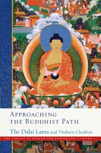 The first volume of the Library of Wisdom and Compassion series, “Approaching the Buddhist Path