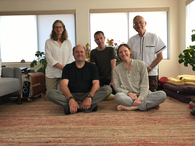 Some members of Seattle Friends of the Dhamma: left to right (back row) Janet Gryczan, Dave Tatro, Len Bordeaux, (front) Jeff Carl, Carson Furry