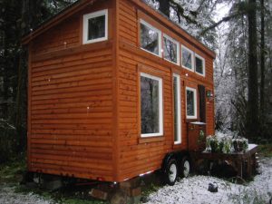 Khandro’s retreat cabin on wheels in winter, 2014