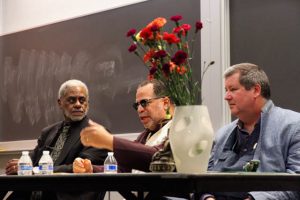 Northwest dharma leaders increasingly reflect the diversity of the region, such as this 2016 event at Seattle University featuring Lama Chonyin Rangdrol and Dr. Charles Johnson, both of African origin.