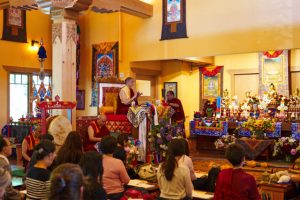 Dza Kilung Rinpoche presiding over the consecration of the temple