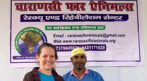 Raynor brought Assi to Dr. Deepak Singh at Varanasi for Animals Clinic, and was thrilled with his kindness and help.