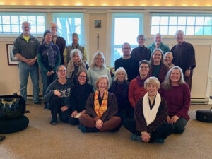 The Anacortes Mindfulness Community celebrating a pre-covid Five Mindfulness Trainings transmission ceremony