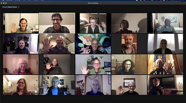 The Bellingham Insight Meditation Sangha on a Tuesday evening Zoom