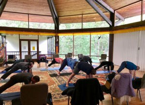 A Zen yoga period during a pre-covid summer Zen retreat at Saraha Nyingma Buddhist Institute in Eugene