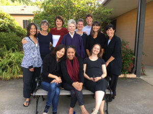 Suh with her mindful eating-conscious living cohort at Great Vow Monastery in Portland